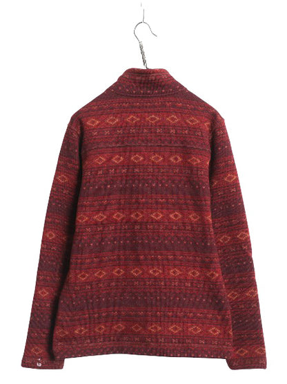 US企画 ノースフェイス セーター フリース ジャケット メンズ M / アウトドア プルオーバー ハーフジップ ノルディック ハイネック 総柄 