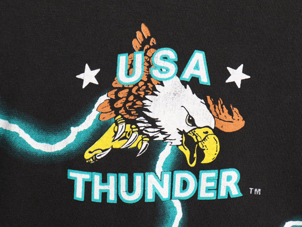 90s ★ アメリカンサンダー オールオーバー プリント Tシャツ メンズ L オールド アニマル インディアンヘッド アート 総柄 オフィシャル