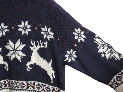 90s ポロ ラルフローレン タートルネック ウール ニット セーター メンズ L / オールド ハンドメイド ノルディック柄 総柄 絵柄 バーズアイ