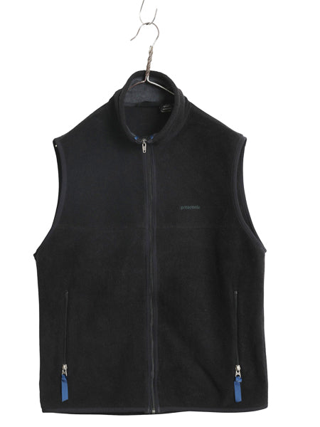 90s USA製 パタゴニア シンチラ フリース ベスト メンズ M 97年製 オールド フルジップ ハイネック アウトドア 重ね着 前開き 黒 シンプル