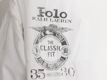 ポロ ラルフローレン ホワイト デニム パンツ メンズ 35 30 古着 ヴィンテージ モデル ジーンズ ジーパン ストレート ストレッチ 5ポケット