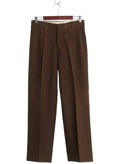 デッドストック 30s ★ コットン ウール ワーク スラックス パンツ メンズ 30 32 程/ ヴィンテージ ノータック ストレート ボタンフライ 茶
