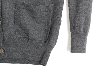 ラルフローレン ニット カーディガン レディース M BOYFRIEND FIT ポロ スポーツ メリノ ウール セーター 前開き 羽織り 重ね着 ポニー 灰