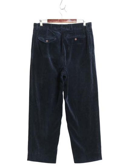 00s ポロ ラルフローレン 太畝 コーデュロイ パンツ 実寸 34 27 程/ オールド ストレート スラックス ツータック ヘビーウェイト 無地 紺