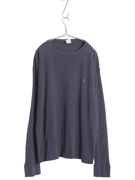 00s ポロ ラルフローレン 長袖 サーマル Tシャツ メンズ XL / オールド ロンT ワッフル ストレッチ インナー カットソー 大きいサイズ 紺