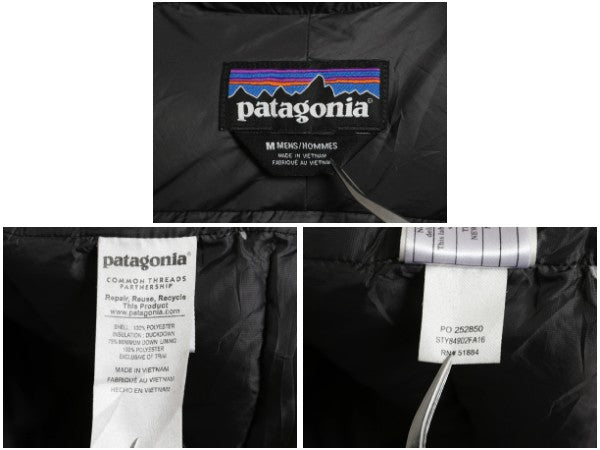 パタゴニア ハイロフト ダウン フーディ メンズ M / 16年製 600フィル ナイロン ジャケット パーカー ジャンパー フルジップ パッカブル 黒
