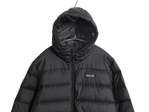 パタゴニア ハイロフト ダウン フーディ メンズ M / 16年製 600フィル ナイロン ジャケット パーカー ジャンパー フルジップ パッカブル 黒