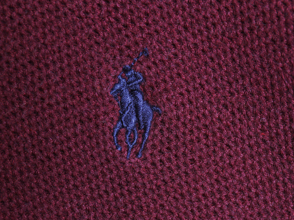 ポロ ラルフローレン 鹿の子 ニット セーター メンズ XXL / 高級 100% ピマコットン クルーネック ワンポイント ポニー 刺繍 大きいサイズ 