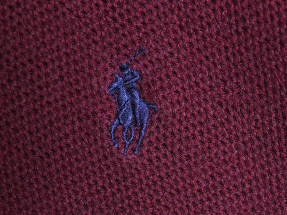 ポロ ラルフローレン 鹿の子 ニット セーター メンズ XXL / 高級 100% ピマコットン クルーネック ワンポイント ポニー 刺繍 大きいサイズ 