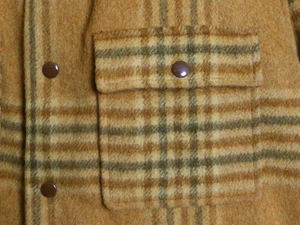 60s USA製 Lakeland チェック シャツ ジャケット メンズ M / ヴィンテージ ヘビーウェイト CPO ウール モヘア 裏ボア パイル フリース 毛足