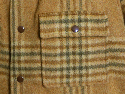 60s USA製 Lakeland チェック シャツ ジャケット メンズ M / ヴィンテージ ヘビーウェイト CPO ウール モヘア 裏ボア パイル フリース 毛足