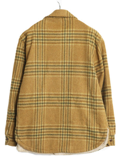 60s USA製 Lakeland チェック シャツ ジャケット メンズ M / ヴィンテージ ヘビーウェイト CPO ウール モヘア 裏ボア パイル フリース 毛足