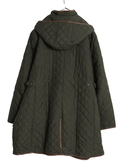 ブラックレーベル ローレン ラルフローレン 中綿 キルティング ハーフコート レディース XL ポロ ナイロン ジャケット 大きいサイズ カーキ