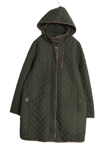 ブラックレーベル ローレン ラルフローレン 中綿 キルティング ハーフコート レディース XL ポロ ナイロン ジャケット 大きいサイズ カーキ