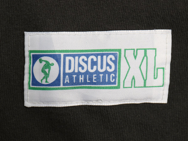 90s USA製 ディスカス モックネック 長袖 Tシャツ メンズ XL 古着 オールド ロンT コットン ストレッチ カットソー 無地 大きいサイズ 黒