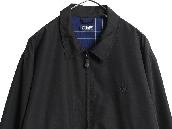 チャップス ラルフローレン スイングトップ ジャケット メンズ XL ポロ スムース 素材 ブルゾン フルジップ ワンポイント 大きいサイズ 黒