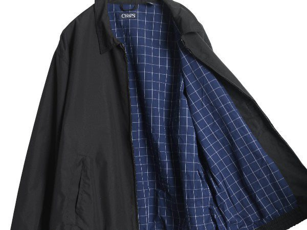 チャップス ラルフローレン スイングトップ ジャケット メンズ XL ポロ スムース 素材 ブルゾン フルジップ ワンポイント 大きいサイズ 黒