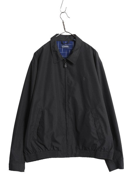 チャップス ラルフローレン スイングトップ ジャケット メンズ XL ポロ スムース 素材 ブルゾン フルジップ ワンポイント 大きいサイズ 黒