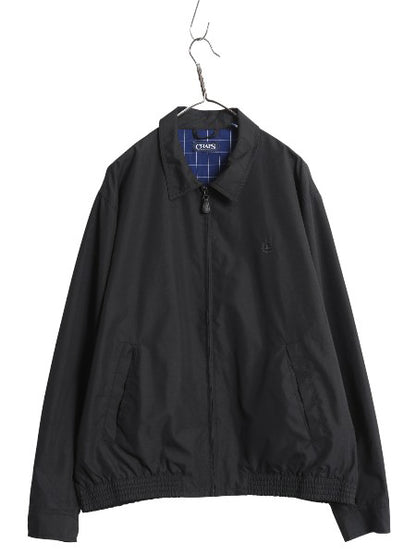 チャップス ラルフローレン スイングトップ ジャケット メンズ XL ポロ スムース 素材 ブルゾン フルジップ ワンポイント 大きいサイズ 黒
