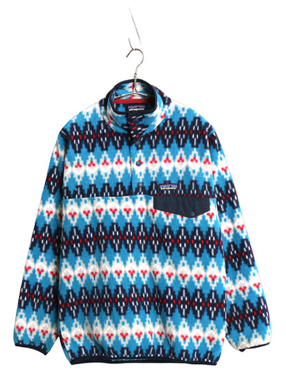 パタゴニア 総柄 シンチラ スナップT メンズ XS / 16年製 プルオーバー フリース ジャケット ブルゾン ジャンパー ハイネック マルチカラー