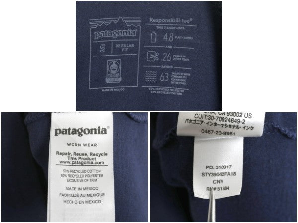 パタゴニア プリント 長袖 Tシャツ メンズ S / 18年製 アウトドア ロンT ロングスリーブ 袖プリント カットソー クルーネック ワンポイント