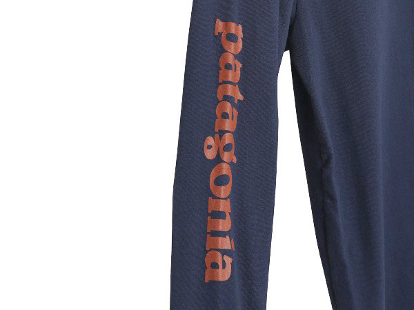 パタゴニア プリント 長袖 Tシャツ メンズ S / 18年製 アウトドア ロンT ロングスリーブ 袖プリント カットソー クルーネック ワンポイント