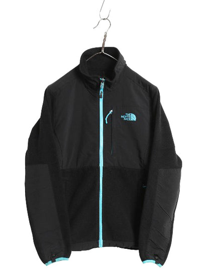 ノースフェイス デナリ ジャケット レディース S / アウトドア フリース ナイロン ジャンパー フルジップ ブルゾン ハイネック ブラック 青