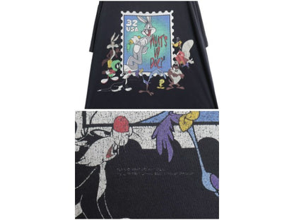 90s USA製 ワーナー キャラクター プリント Tシャツ メンズ XL オールド イラスト アート ヘビーウェイト コットン 大きいサイズ ブラック
