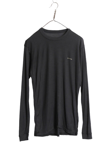 00s USA製 パタゴニア キャプリーン 長袖 Tシャツ メンズ M 古着 02年製 オールド アウトドア ストレッチ ロンT アンダーシャツ ブラック