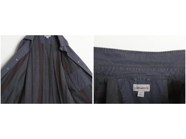 US企画 カーハート コットン キャンバス シャツ ジャケット メンズ XL / 古着 フリース ライナー付き ワーク ストレッチ 大きいサイズ 廃盤