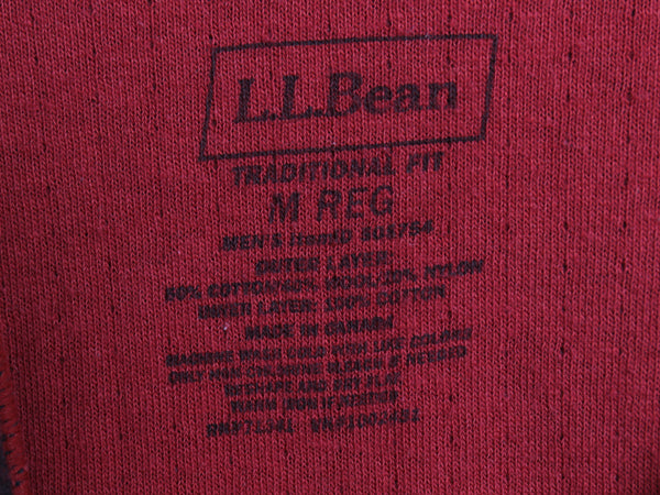 エルエルビーン ヘンリーネック チェック 長袖 Tシャツ メンズ M ロンT TRADITIONAL FIT バッファロー ツートン ブラック レッド 2レイヤー
