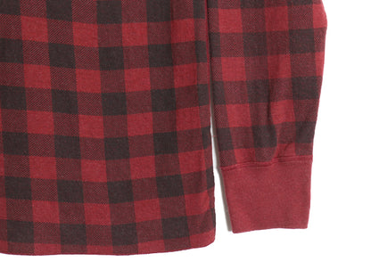 エルエルビーン ヘンリーネック チェック 長袖 Tシャツ メンズ M ロンT TRADITIONAL FIT バッファロー ツートン ブラック レッド 2レイヤー
