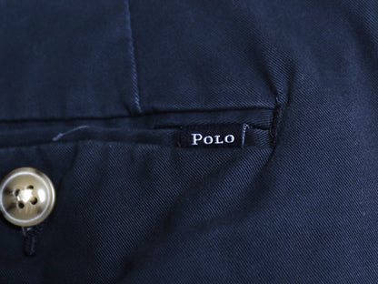 ポロ ラルフローレン チノ パンツ 32 30 / スラックス チノパン ストレート ノータック アーミー タイプ ワンポイント シンプル ネイビー