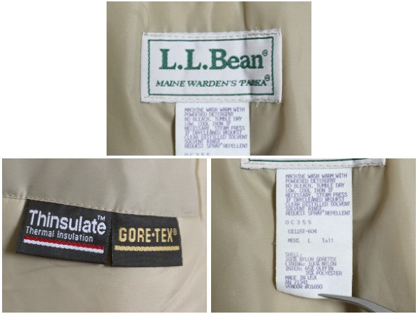 80s USA製 エルエルビーン メインワーデンズ パーカー メンズ L / 古着 ヴィンテージ ゴアテックス 中綿 ジャケット マウンテンパーカー 緑