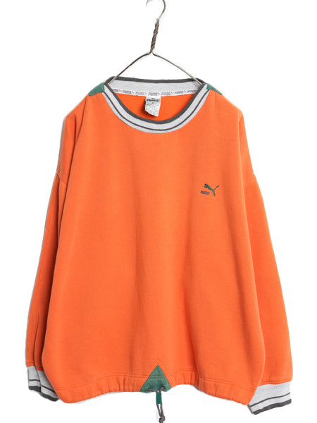 80s プーマ デザイン スウェット メンズ XL / ヴィンテージ 裏起毛 トレーナー スポーツ ワンポイント ロゴ リブライン オレンジ ゆったり