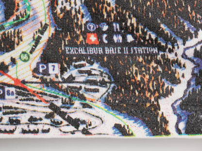 90s オールオーバー イラスト プリント 半袖 Tシャツ メンズ XL 程 古着 オールド アート グラフィック スキー スーベニア 大きいサイズ 白