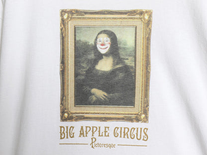 00s ★ モナリザ パロディ イラスト プリント Tシャツ メンズ XL 古着 オールド アート ピエロ ジョーク 企業物 サーカス 当時物 白 anvil
