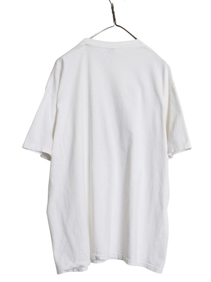 00s ★ モナリザ パロディ イラスト プリント Tシャツ メンズ XL 古着 オールド アート ピエロ ジョーク 企業物 サーカス 当時物 白 anvil