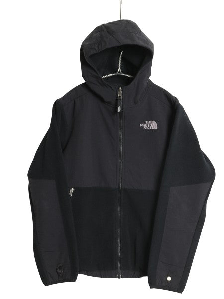ノースフェイス フード付き デナリ ジャケット ボーイズ L 150cm 程/ アウトドア フリース ナイロン パーカー ジャンパー フルジップ 黒
