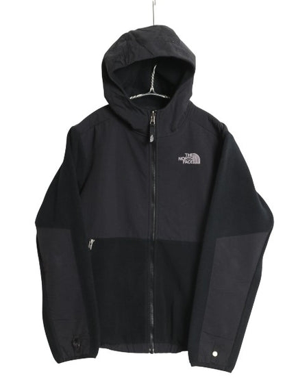 ノースフェイス フード付き デナリ ジャケット ボーイズ L 150cm 程/ アウトドア フリース ナイロン パーカー ジャンパー フルジップ 黒