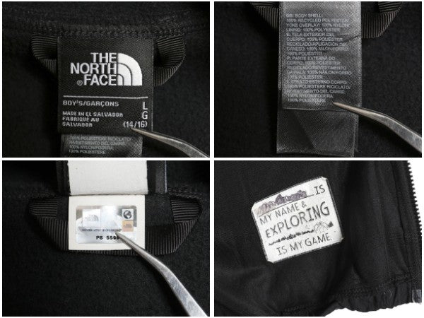 ノースフェイス フード付き デナリ ジャケット ボーイズ L 150cm 程/ アウトドア フリース ナイロン パーカー ジャンパー フルジップ 黒