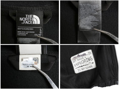 ノースフェイス フード付き デナリ ジャケット ボーイズ L 150cm 程/ アウトドア フリース ナイロン パーカー ジャンパー フルジップ 黒