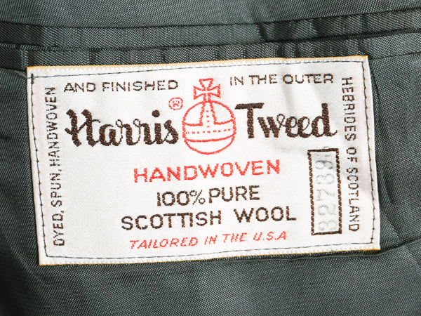 80s USA製 ハリスツイード テーラード ジャケット メンズ L 程/ ヴィンテージ ブレザー ウール ツイード ストライプ マルチカラー トラッド