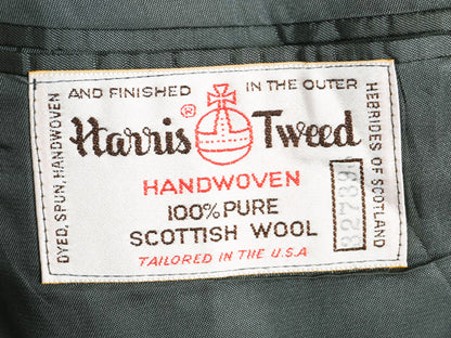 80s USA製 ハリスツイード テーラード ジャケット メンズ L 程/ ヴィンテージ ブレザー ウール ツイード ストライプ マルチカラー トラッド