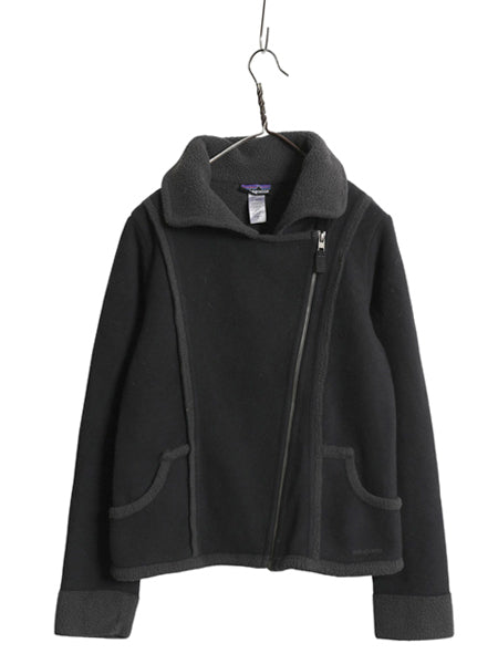 パタゴニア ロスト メープルズ ジャケット レディース M オールド 13年製 フリース フルジップ ハイネック ライダース タイプ シンプル 黒