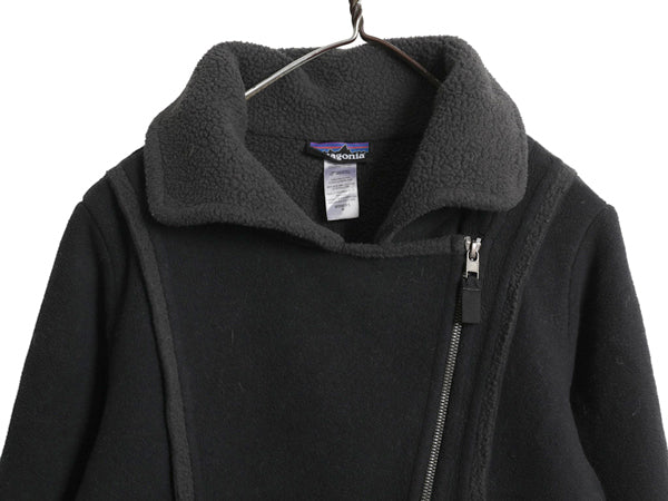 パタゴニア ロスト メープルズ ジャケット レディース M オールド 13年製 フリース フルジップ ハイネック ライダース タイプ シンプル 黒