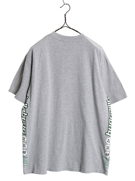 00s ☆ ビラボン ロゴ プリント Tシャツ メンズ L 古着 オールド サーフ グラフィック Y2K ストリート ヘビーウェイト クルーネック グレー