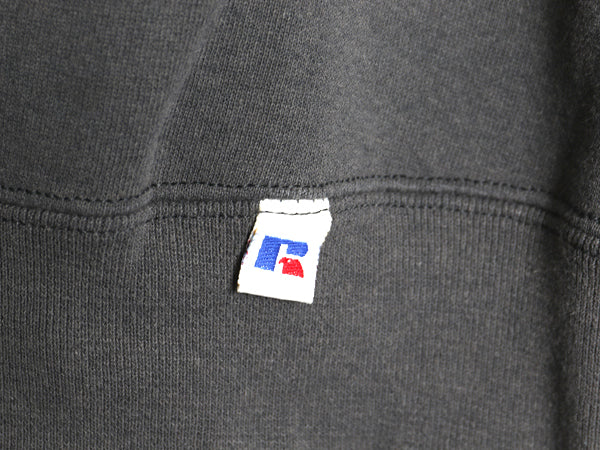 90s USA製 ラッセル 無地 スウェット メンズ レディース L 古着 オールド トレーナー 前V 裏起毛 ワンポイント ブランク シンプル グレー