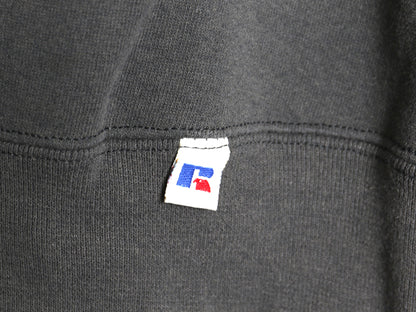 90s USA製 ラッセル 無地 スウェット メンズ レディース L 古着 オールド トレーナー 前V 裏起毛 ワンポイント ブランク シンプル グレー