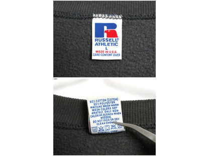 90s USA製 ラッセル 無地 スウェット メンズ レディース L 古着 オールド トレーナー 前V 裏起毛 ワンポイント ブランク シンプル グレー